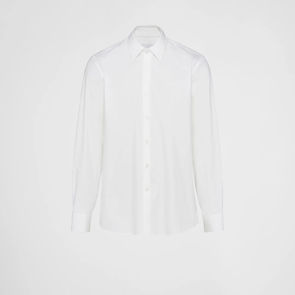 Men’s Designer Prada White Button Up Dress Shirt